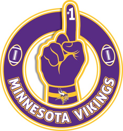 Number One Hand Minnesota Vikings logo iron on paper